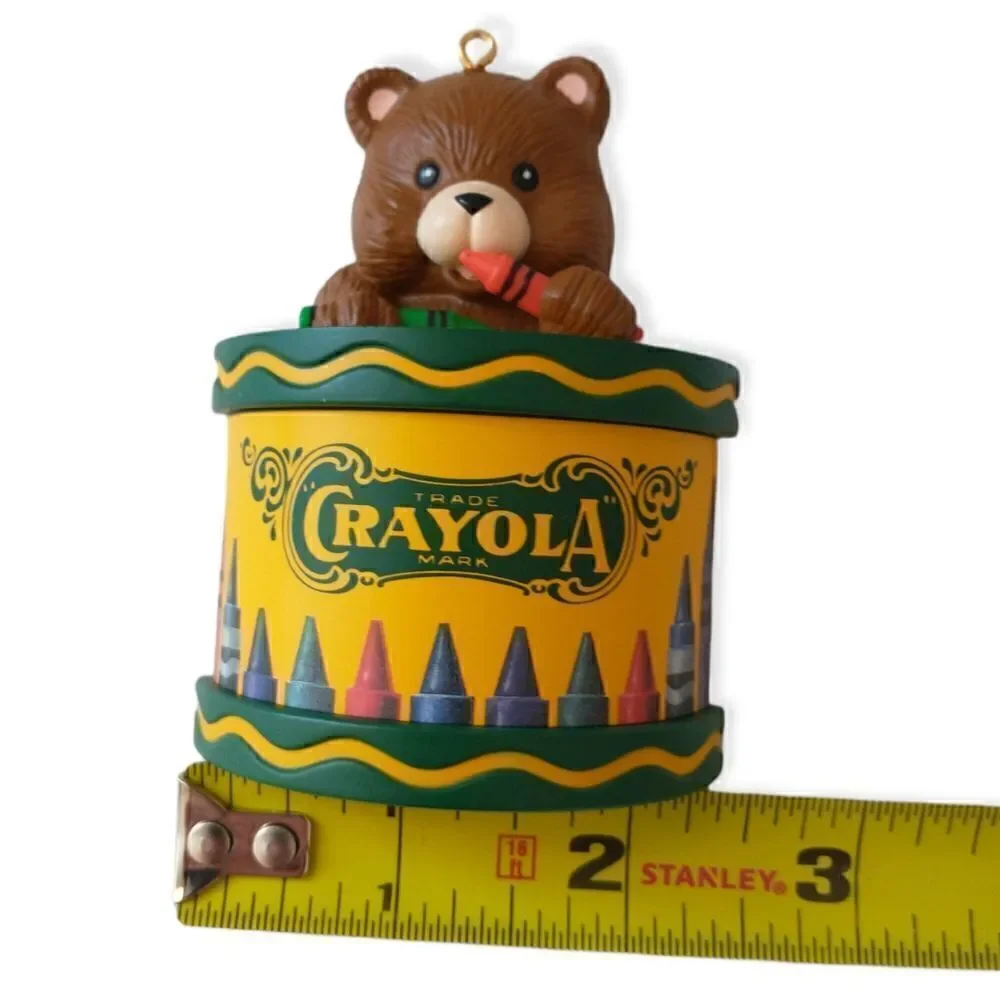 Crayola Ornament Christmas Teddy Bear Crayons Binney Smith Teacher Gift Vtg 1992